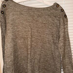 Gray Sweater with Button Accents